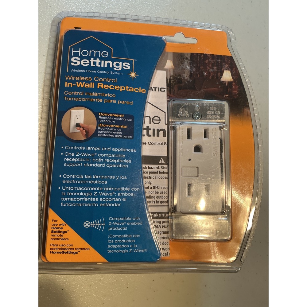 Intermatic Home Settings Z-Wave Wireless In-Wall Receptacle HA01C White